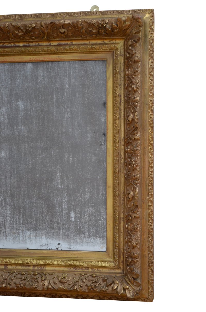 Antique Rococo Foxed Gilded Mirror 90x79cm - Image 6